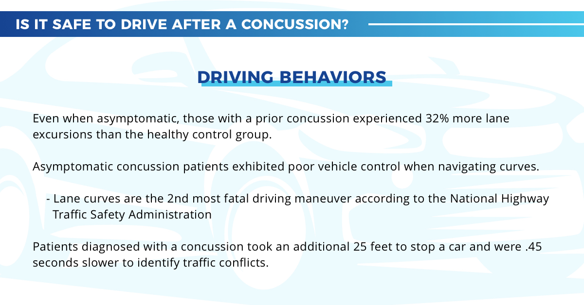 can you drive with a severe concussion