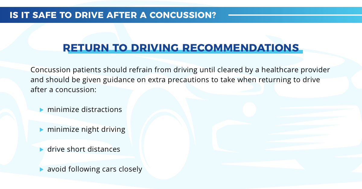 Return To Driving Recommendations